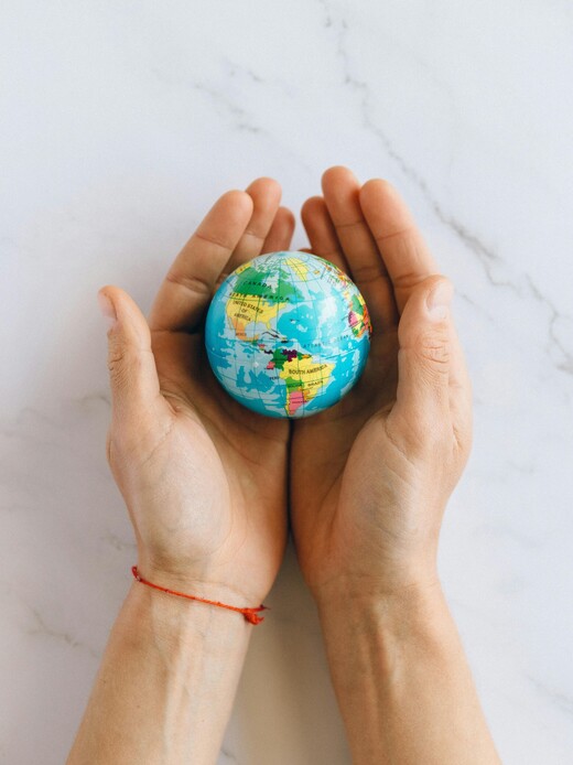 Image showing globe in hand